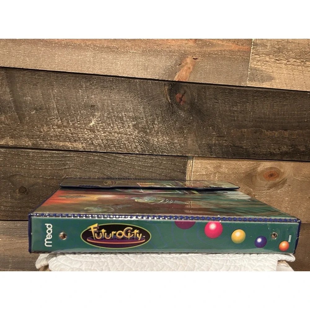Vintage 1996‎ FuturoCity Mead 3-Ring Binder w Clipboard